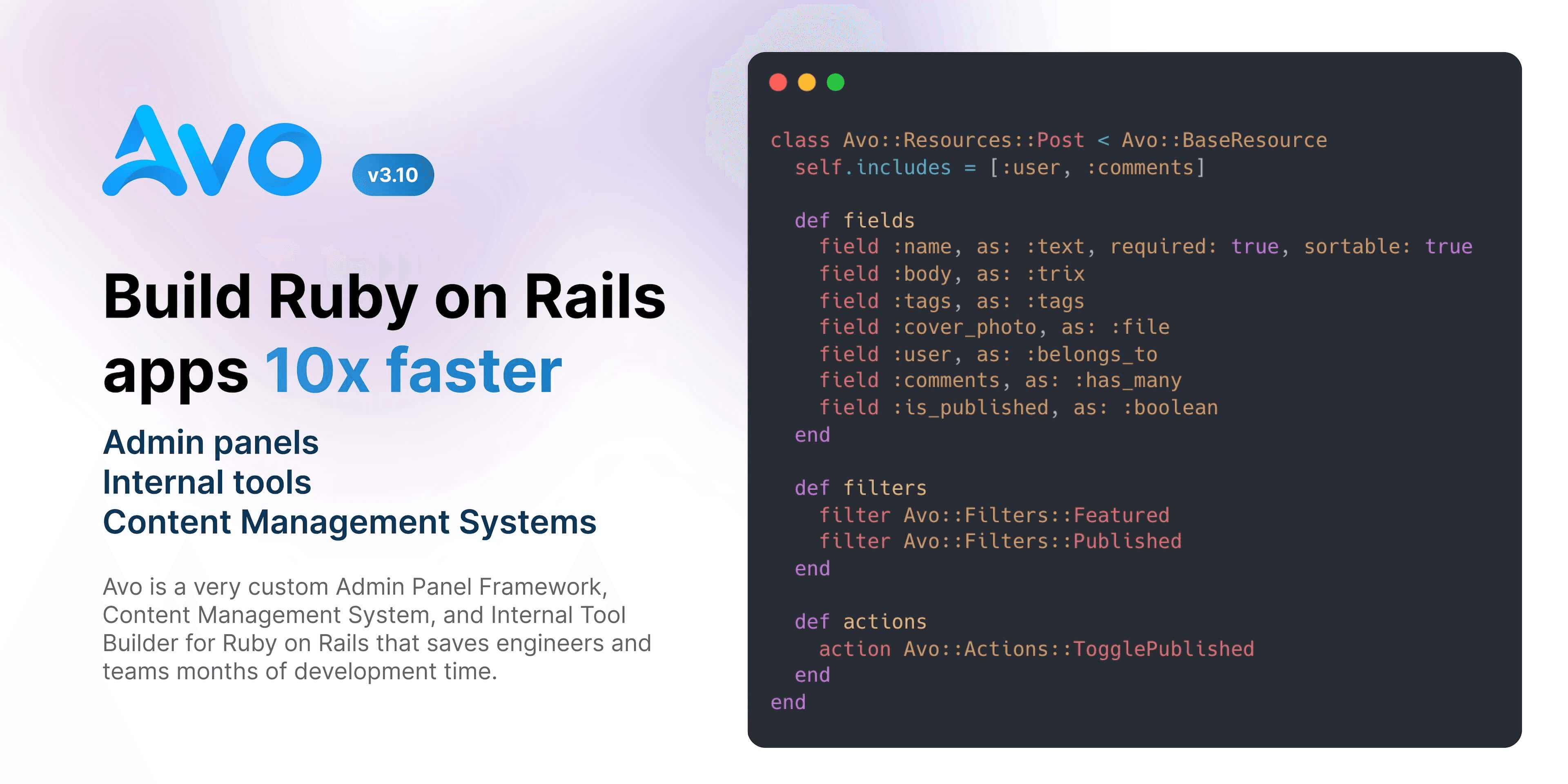 Avo Admin for Rails
