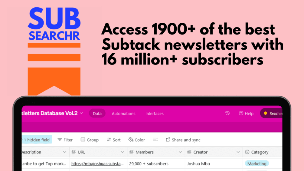 SubSearchr - Substack Newsletters Database
