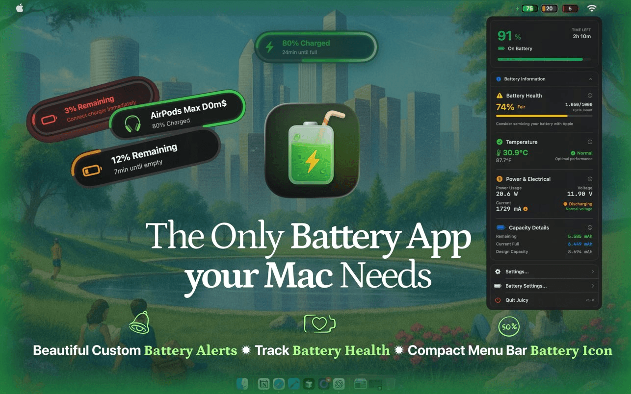 Juicy – Mac Battery Alerts
- Image 1